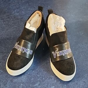 Black Women's Minnesota Vikings Wedge Heel
